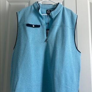 FootJoy Light Blue Golf Vest with Black Trim